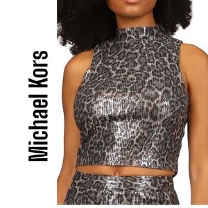 Sz L Michael Kors Sequin CheetahTop